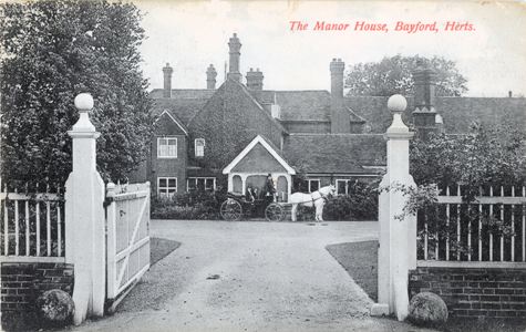 Bayford Manor House, Hertfordshire, Post card by C Martin posted 1908
