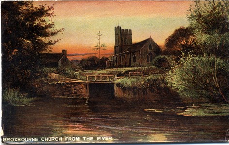 Broxborne Church, River Lea, Herts