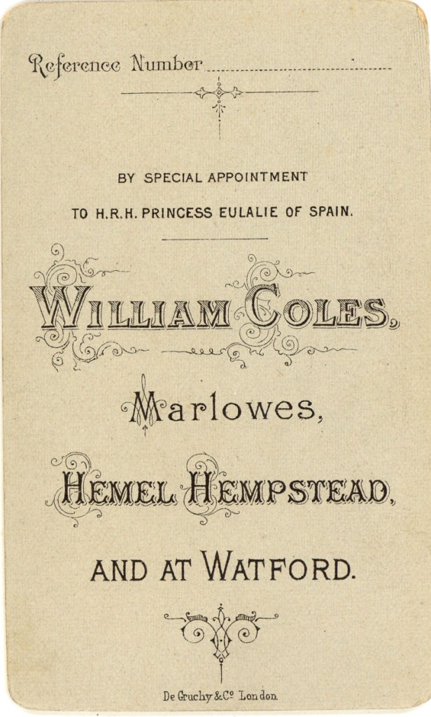 William Coles, Marlowes, Hemel Hempstead & Watford