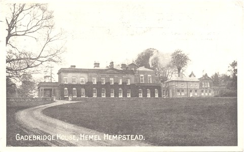 Title: Gadebridge House, Hemel Hempstead - Publisher: Tombleson, High Street, Hemel Hempstead - Date: Posted 1918