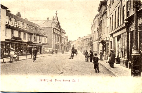 Title: Hertford, Fore Street No 3. - Publisher: "The Hertford Series" No 17 - posted (to India) in 1906