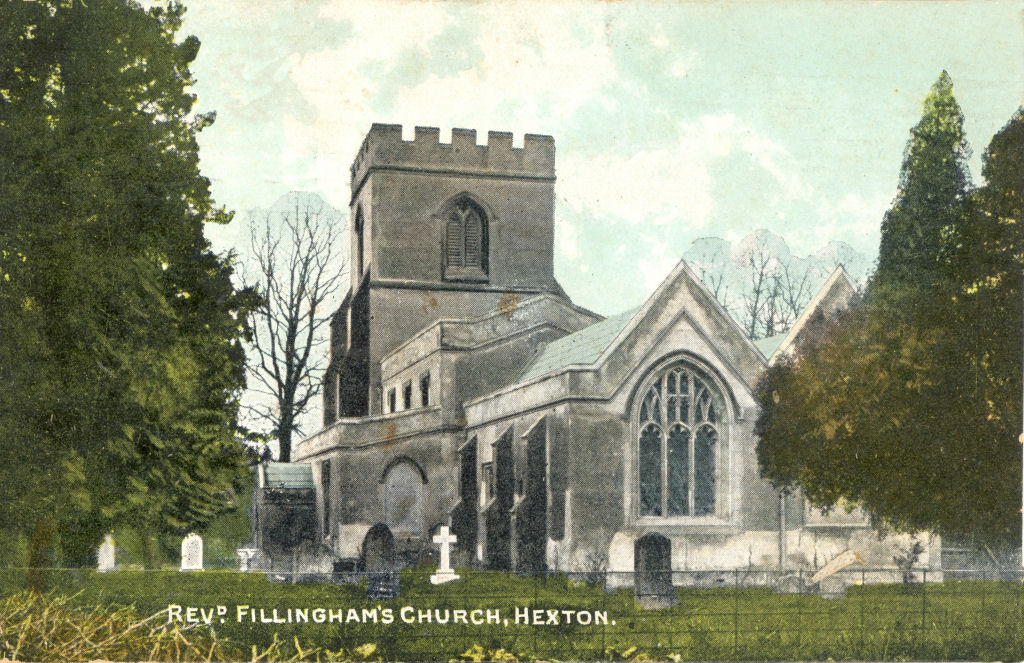 Post card of Parish Church, Hexton, circa 1905