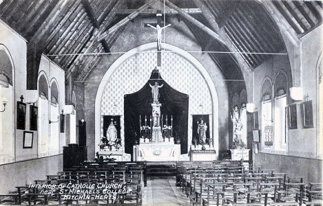 Our Lady Immaculate & St Andrew, Roman Catholic Church, Hitchin. post card by Lofthouse, Crosbie & Co