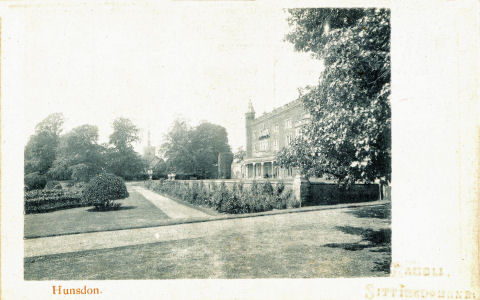 Post card of Hunsdon House, by Rahell, Sittingbourne