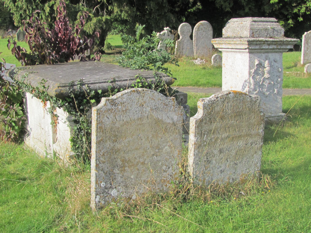 18th century grave stones, St Peter's Church, Lilley, Herts