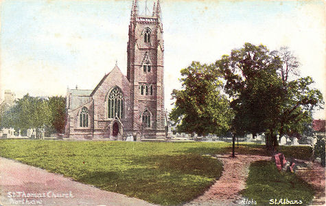 St Thomas's Church, Northaw, Herts - post card by Alpha, St Albans