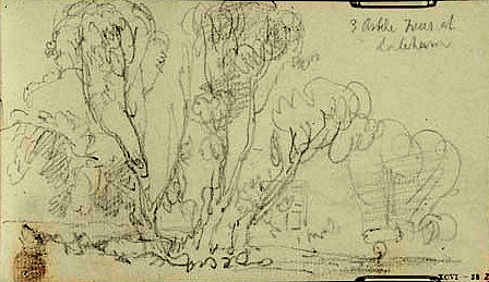 Three Arbele Trees at Laleham, Turner, c1807