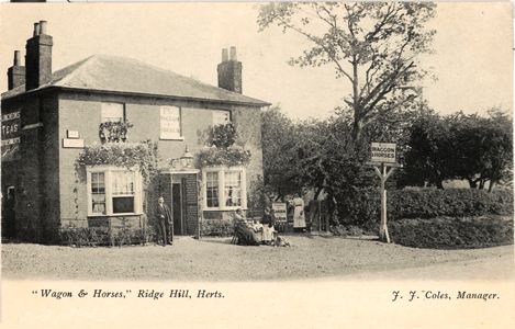 Wagon & HorsesPublic House, Ridge - Alpha Post card