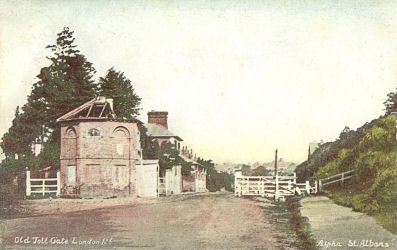 The Toll Gate, London Road, St Albans, circa 1890 - Post Card by Alpha, St Albans