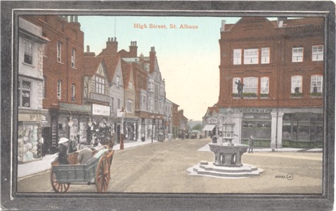 Text: High Street, St Albans - Publisher: Valentine's Series Crystoleum  JV 60066 - posted 1914