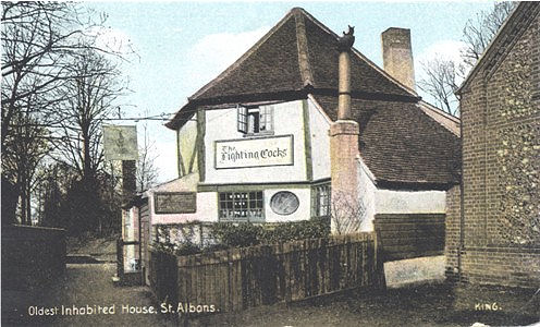 Text: Oldest Inhabited House, St Albans - Publisher: Shurrey's Publications - Date circa 1904