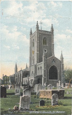 Title: St Peter's Church, St ALbans - Publisher: Hartmann No 2645 16 - Posted 1907