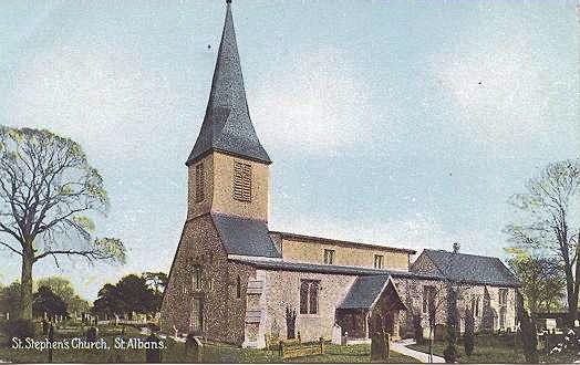 Text: Sr Stephen's Church, St Albans - Publisher: printed by Delittle, Fenwick and Co., York, for Christian Novels Publishing Co. - date circa 1905