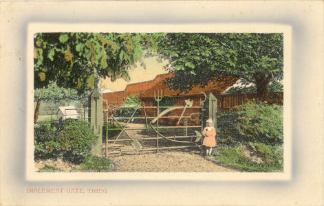 Implement Gate, Tring, Postcard by Valentine and De Fraine