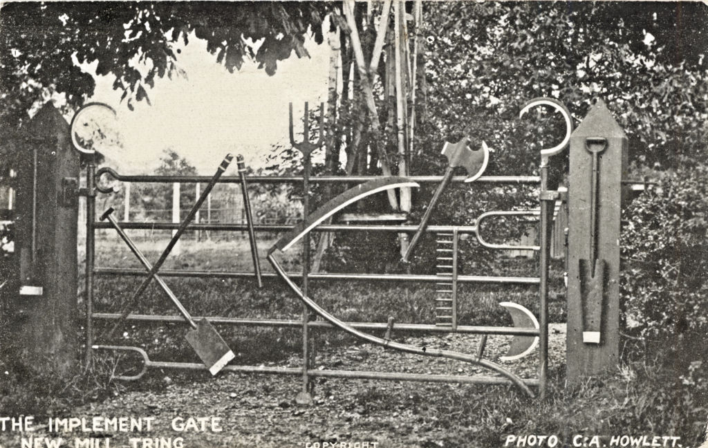 Implement Gate, Tring - post card by Howlett