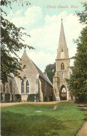 Christ Church, Ware, Herts, Valentine post card 54953