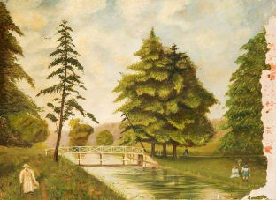 Cassiobury Park, oil painting by Jesse Landon, Watford (Watford Museum)