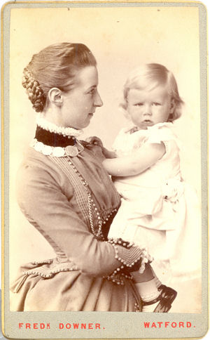 Mother & Daughter, CDV by Downer, Watford, dated 1886