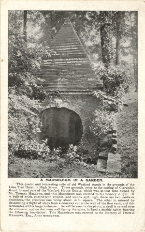 Mausoleum in memory of Mr THomas Meadows, Watford - Post Card by Downer