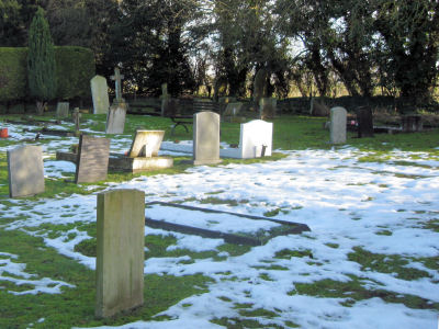 Wilstone Cemetery, near Tring, in the Snow