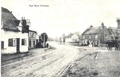 Title: High Road Wormley - Published: H. Bigg, Wormley - Date: Posted 1906 - back inland message only.