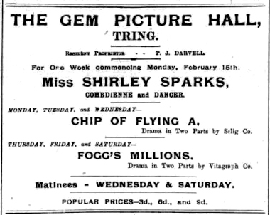 Gem Picture Hall, Darvell, Shirley Sparks