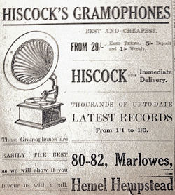 Hiscock's Gramophones Thousands of Latest Records, 80-82 Marlowes, Hemel Hempstead